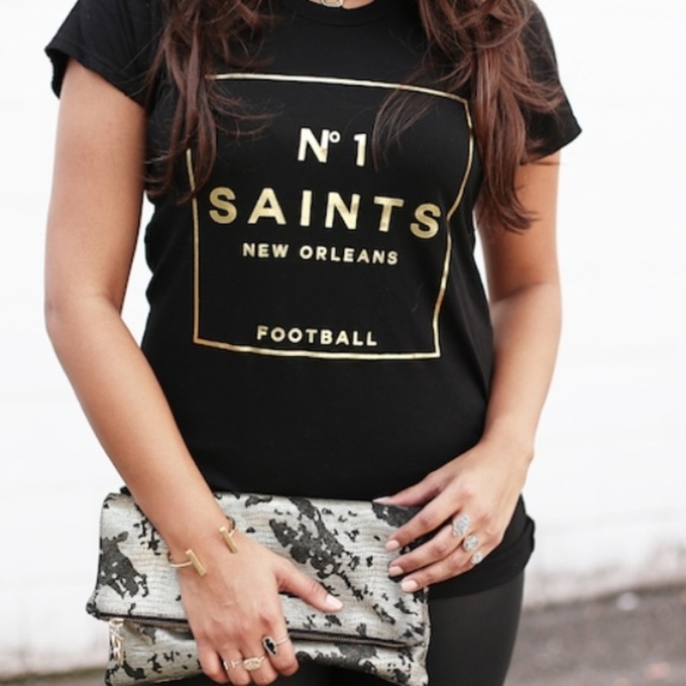 New Orleans Saints Custom Unisex Vinyl Football WHO DAT Gameday T-Sh…